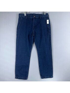 Gap Jeans Mens Size 34x30 Blue Straight Mid Rise 100% Cotton Blue Dark Wash